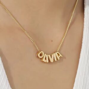 Personalised Bubble Letter Name Necklace