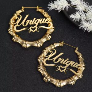 Personalised Bamboo Hoop Earrings