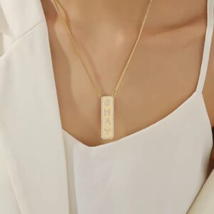 Custom Name Diamond Vertical Bar Necklace