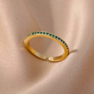 Mini Zircon Adjustable Gold Ring