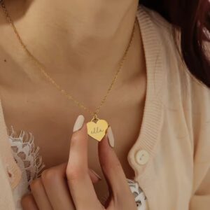 Personalized Heart Charm Necklace