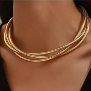 Punk Spiral Gold Necklace