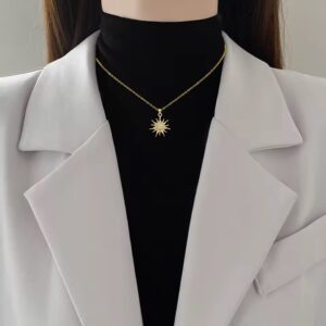 Rhinestone Sun Pendant Necklace