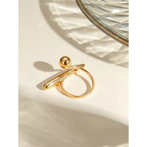 Abstract Ball Open Adjustable Ring