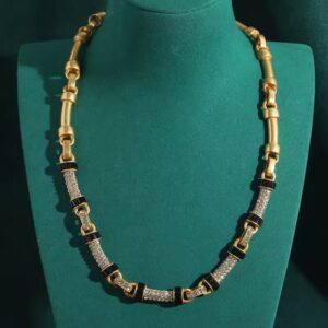 Gold Screw Collar Choker Necklace