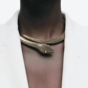 Snake Choker Necklace & Bracelet Set for Women