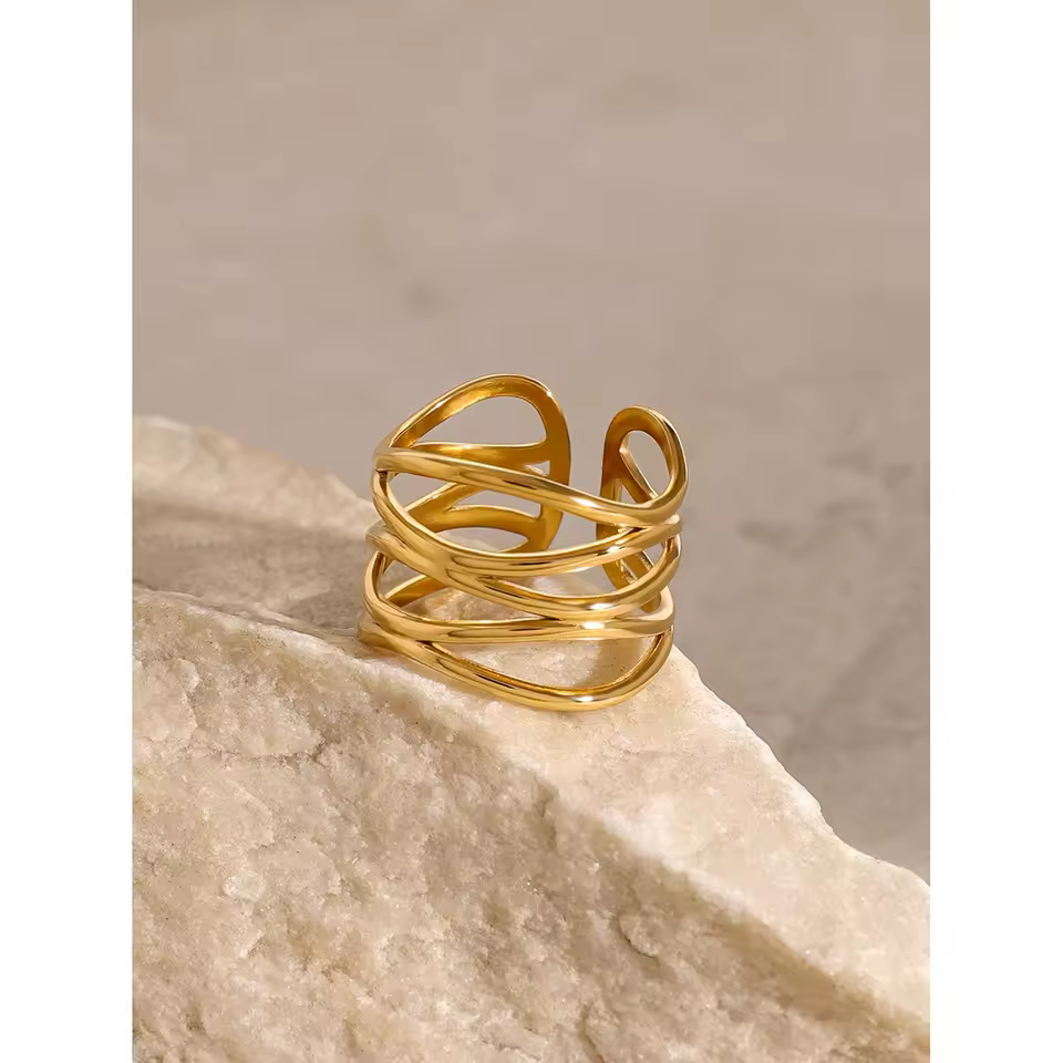 Multi-Band Open Spiral Statement Ring - Image 4