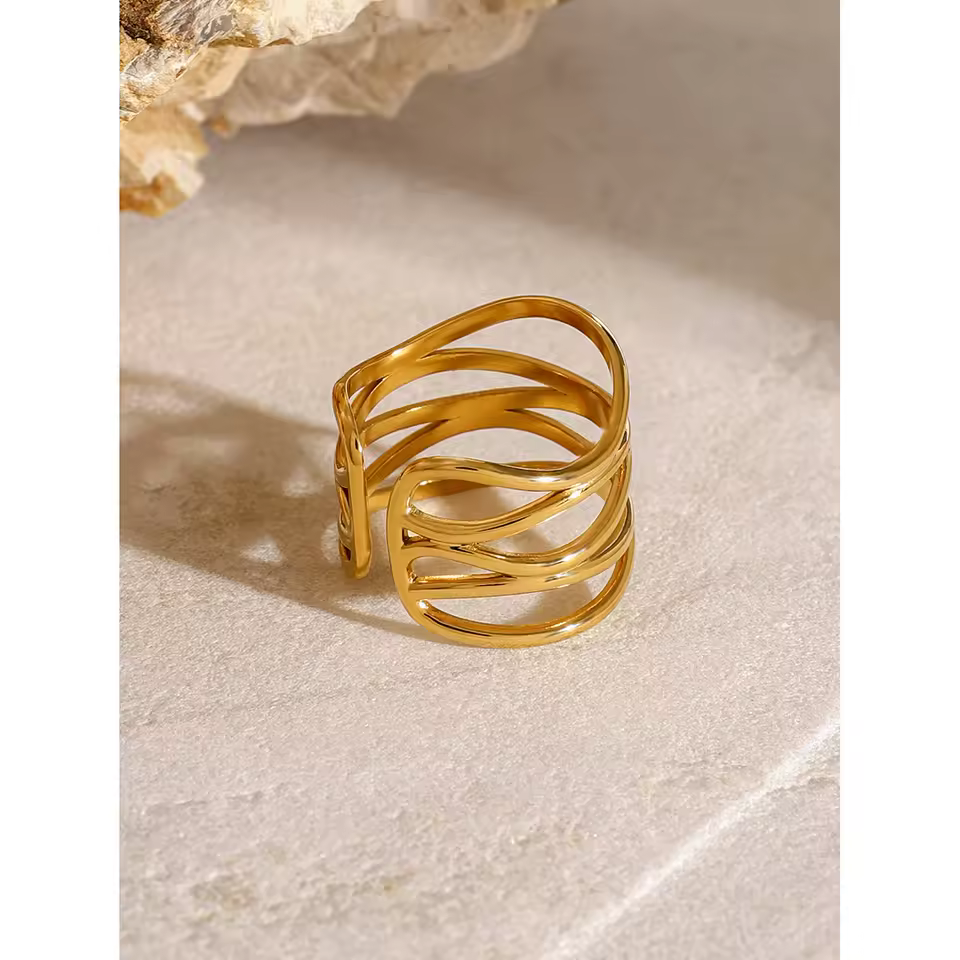 Multi-Band Open Spiral Statement Ring - Image 5