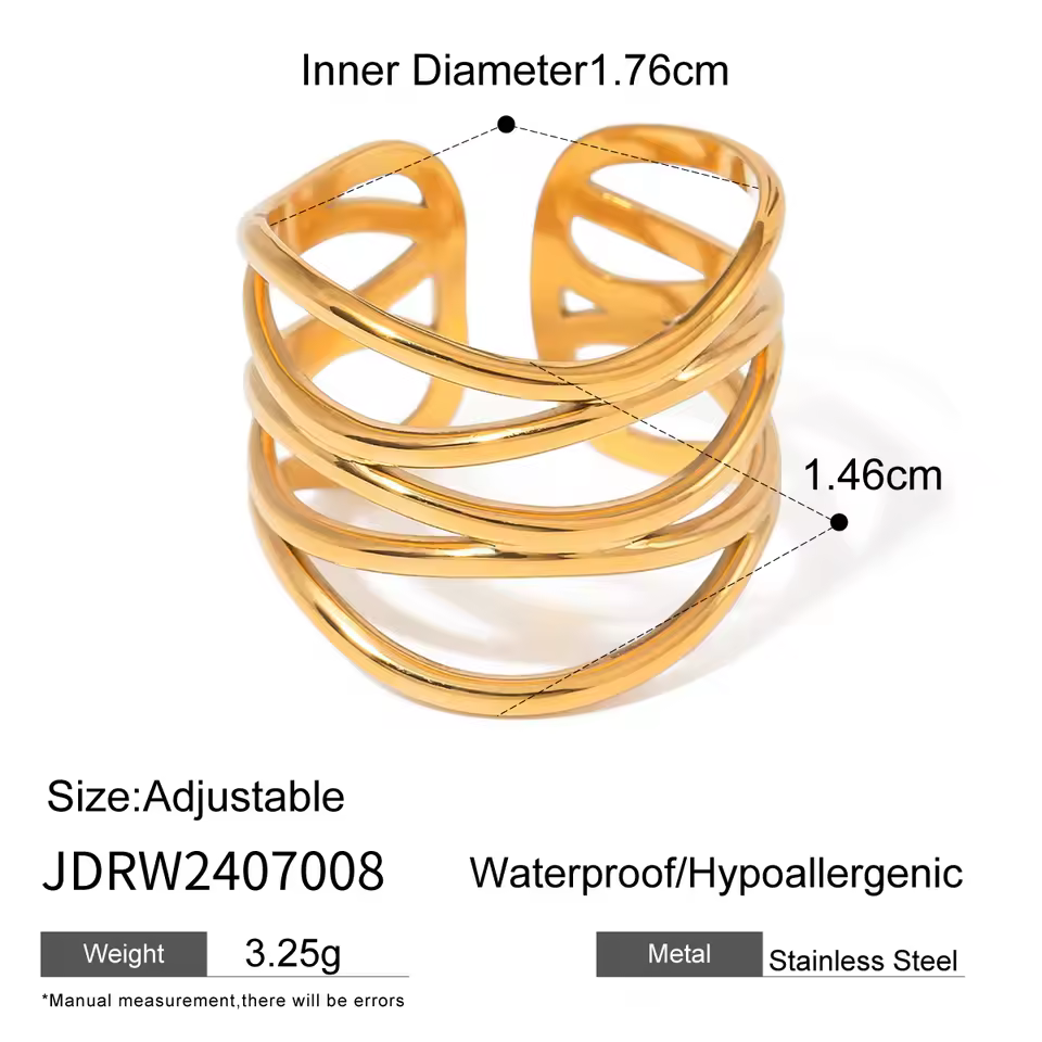 Multi-Band Open Spiral Statement Ring - Image 6
