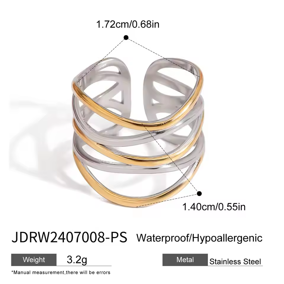 Multi-Band Open Spiral Statement Ring - Image 7