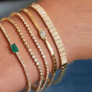 Elegant Gold Rectangle Tennis Bracelet