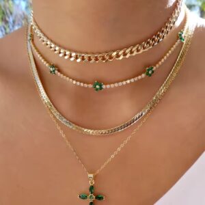 Flower Cut Iced Tennis Chain Necklace