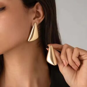 Urban Edge Smooth Metal Punk Stud Earrings
