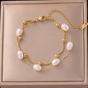 Chic Double Layer Imitation Pearl Bracelet