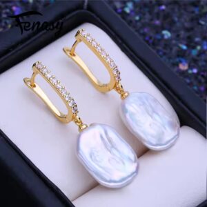 Moonlit Whisper Baroque Pearl Drop Earrings