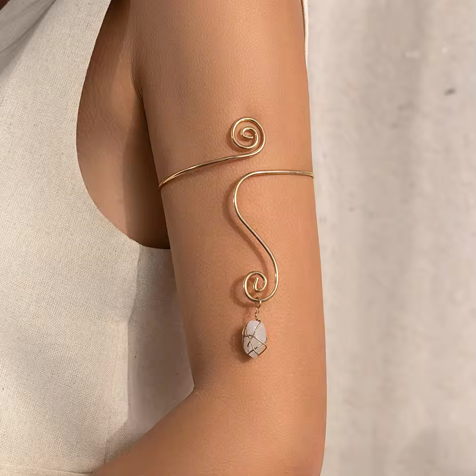 Water Drop Stone Cuff Bangle