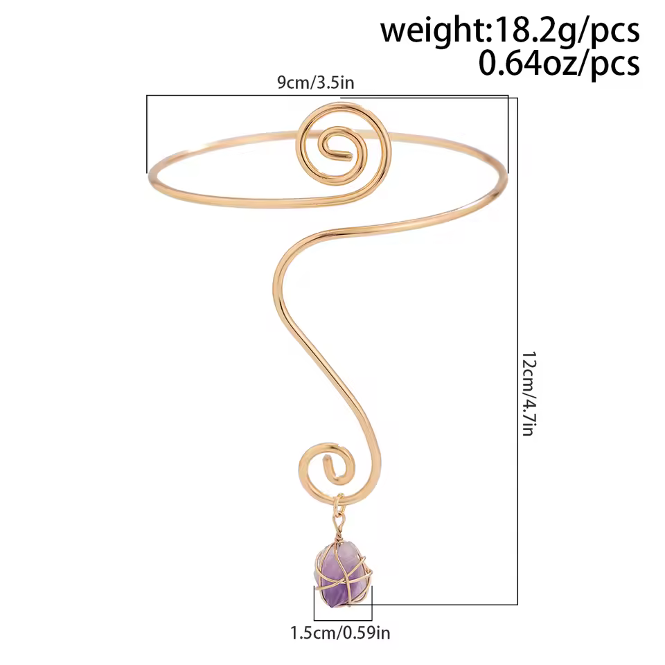 Water Drop Stone Cuff Bangle - Image 9