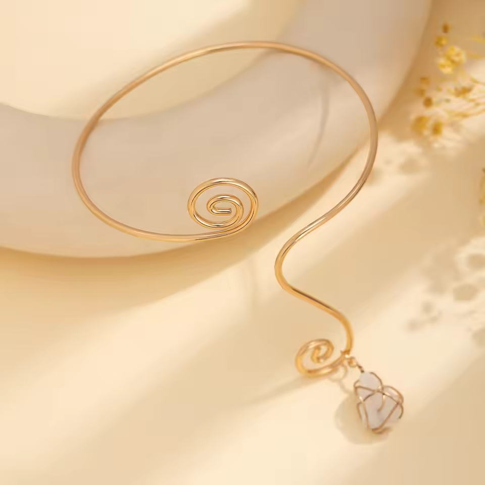 Water Drop Stone Cuff Bangle - Image 8