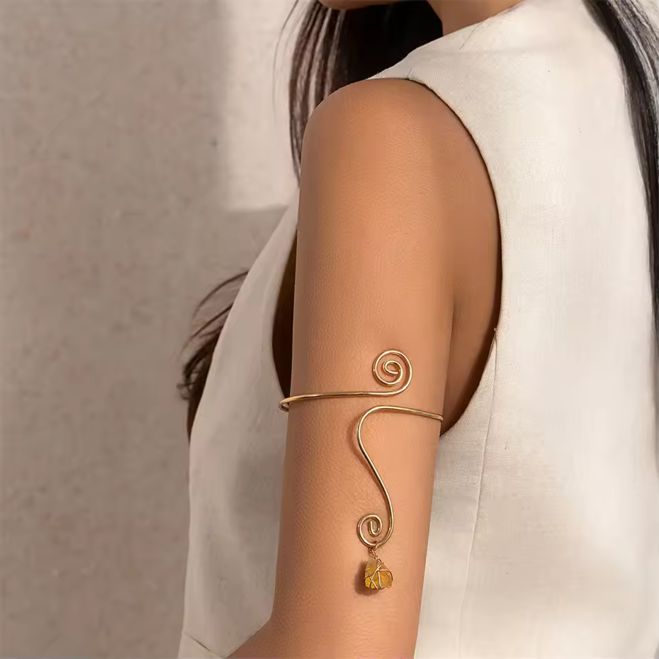 Water Drop Stone Cuff Bangle - Image 6
