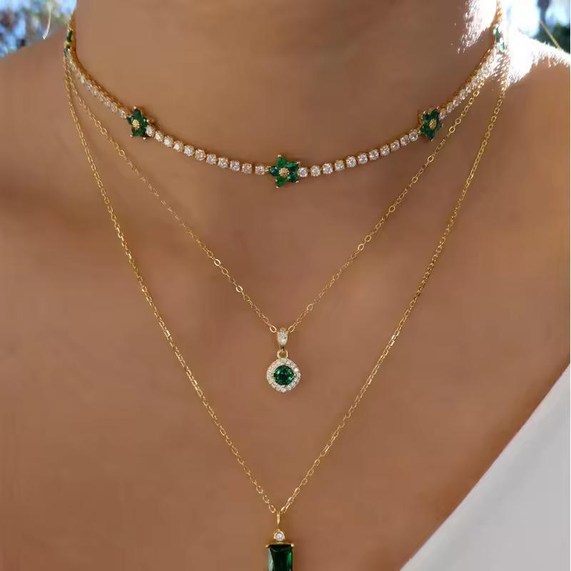Flower Cut Iced Tennis Chain Necklace - Image 2